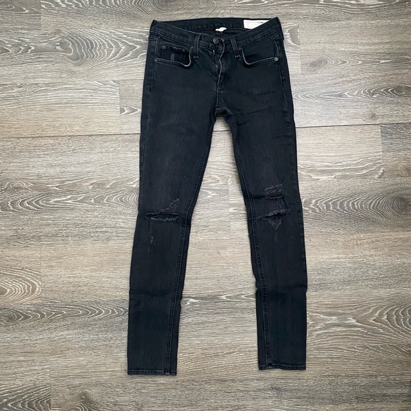 Rag & Bone Black Ripped Denim - Picture 1 of 14